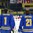 SPISSKA NOVA VES, SLOVAKIA - APRIL 16: Sweden's Olle Eriksson Ek #1 and Kalle Miketinac #21 look on during the national anthem after a 3-2 preliminary round win over Belarus at the 2017 IIHF Ice Hockey U18 World Championship. (Photo by Steve Kingsman/HHOF-IIHF Images)

